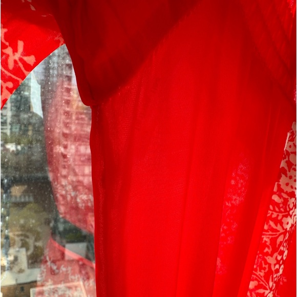 🆕 SELF PORTRAIT 🧿 NWOT Red Flower Spell Pleated Maxi Dress - CUT TAGS -Size 0 - Picture 15 of 16